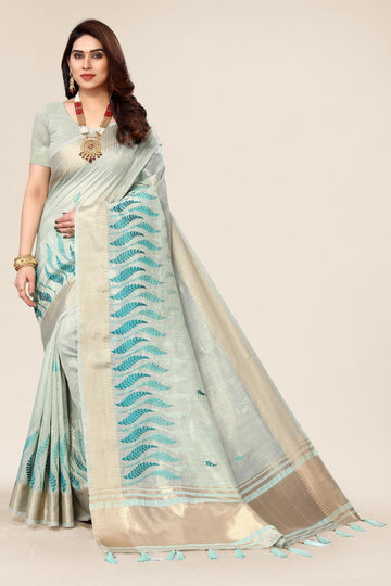 Ethnic Motifs Zari Woven Design Banarasi Saree